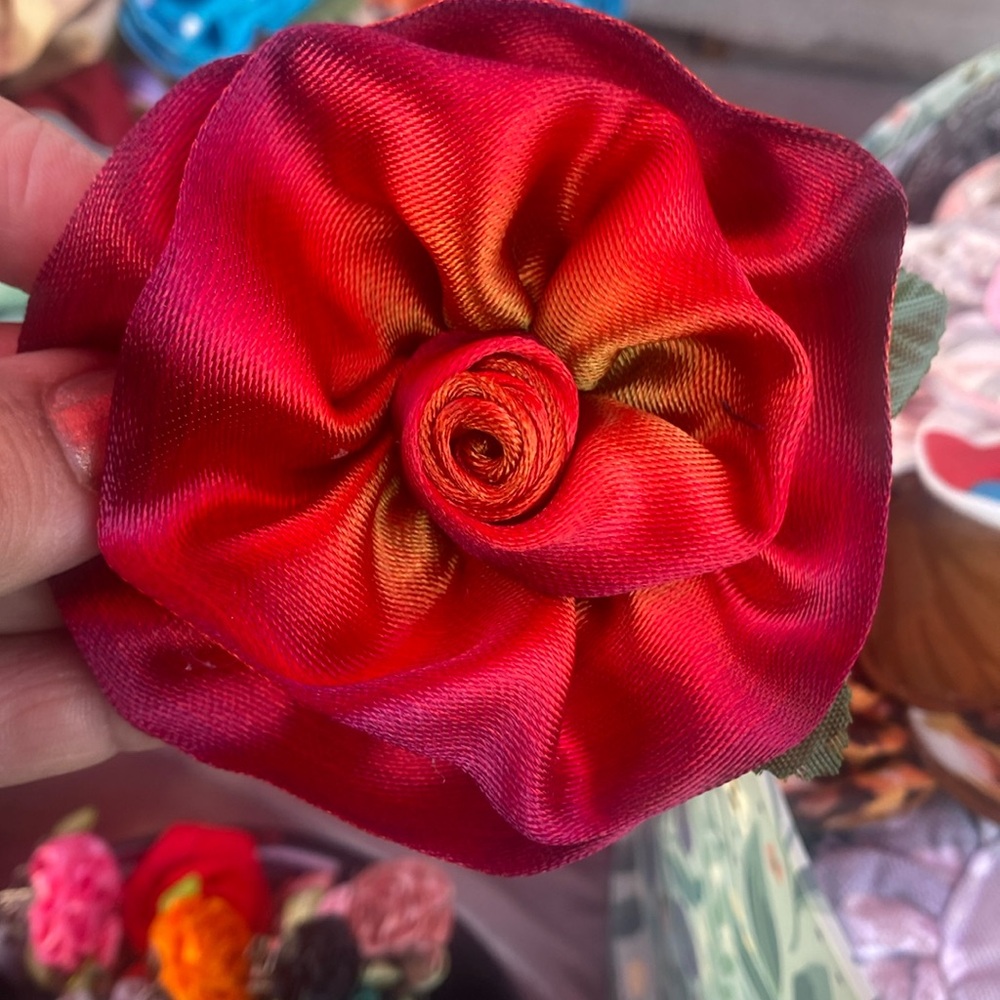 Handcrafted Rose Pin. Hat Brooch. Jacket Accessory.Hair Pin Women’s Accessory